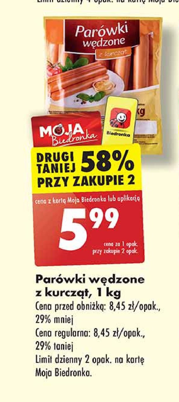 Parówki wędzone Yano promocja w Biedronka