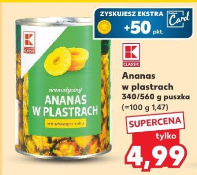 Ananas w plastrach  promocja w Kaufland