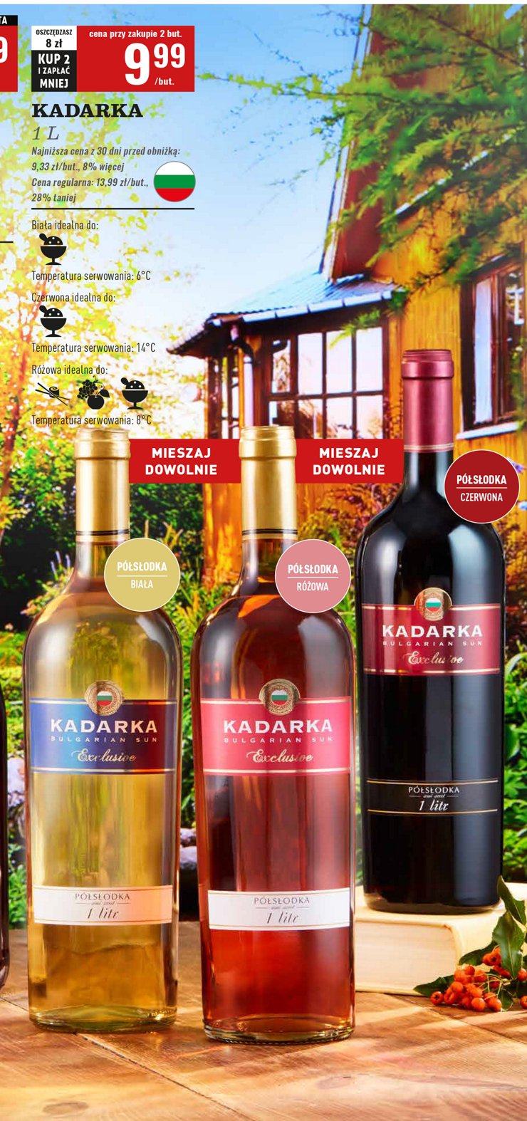 Wino KADARKA SEMI SWEET promocja