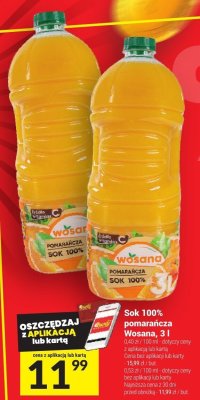 Sok 100% pomarańcza Wosana, 3 l promocja w Twój Market