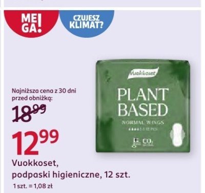 Podpaski higieniczne Vuokkoset, 12 szt. promocja w Rossmann