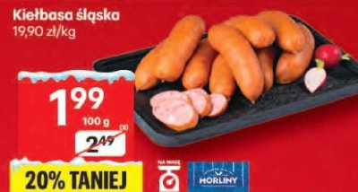 Kiełbasa śląska promocja w Delikatesy Centrum