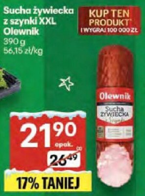 Sucha żywiecka z szynki XXL Olewnik promocja w Delikatesy Centrum