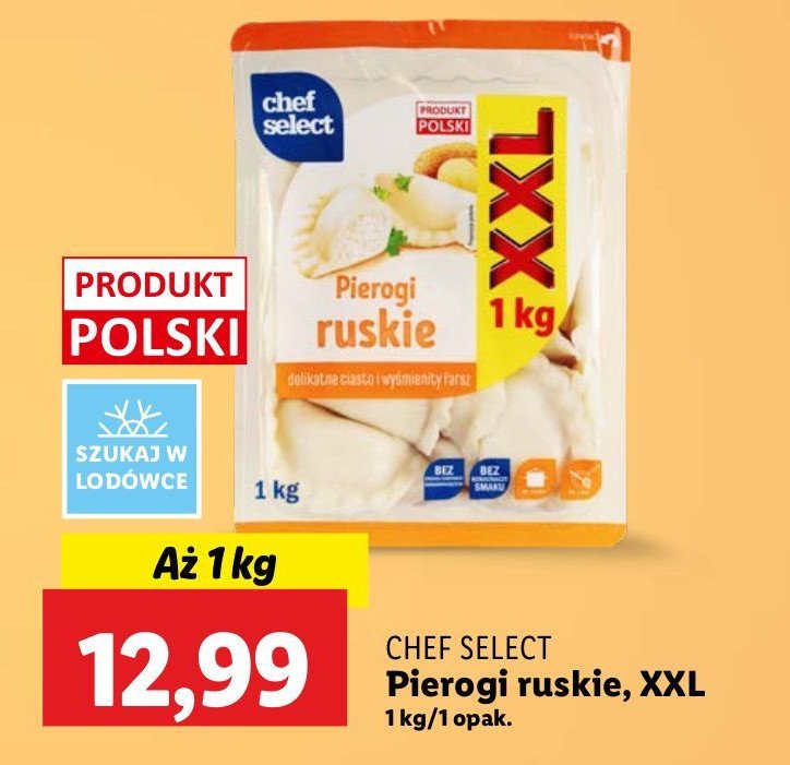 Pierogi ruskie Chef select promocja w Lidl