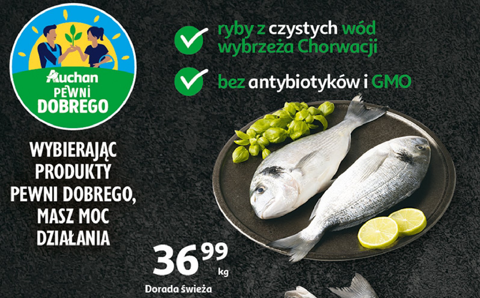 Dorada świeża Auchan pewni dobrego promocja