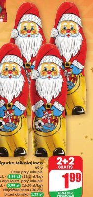 Figurka czekoladowa Mikołaj  promocja w Dino