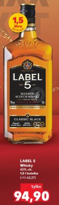Whisky Label 5 40% alk. 1,5l promocja w Kaufland