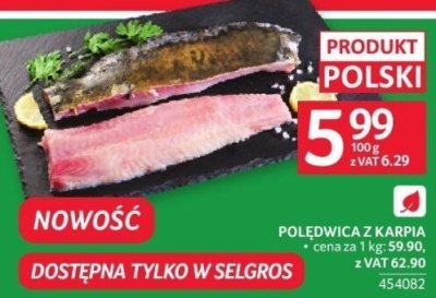Polędwica z karpia promocja w Selgros
