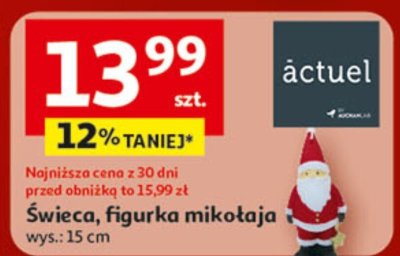 Świeca, Figurka mikołaja wys.: 15 cm promocja w Auchan