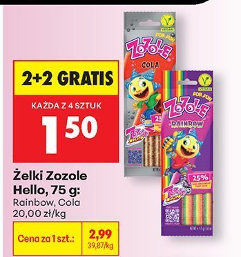 Żelki Hello Rainbow, Cola 75 g 2+2 GRATIS promocja w Biedronka