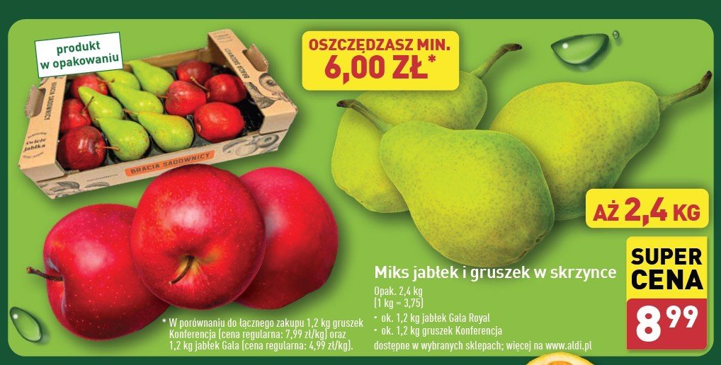 Mix gruszek i jabłek promocja w Aldi