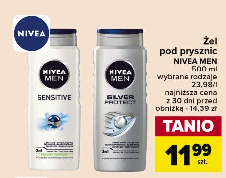 Żel pod prysznic Nivea men silver protect promocja w Carrefour
