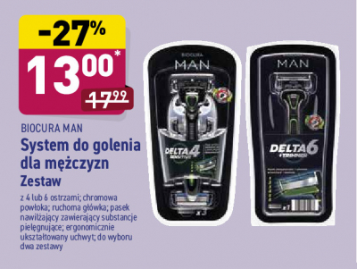 Maszynka do golenia delta 4 Biocura man promocja