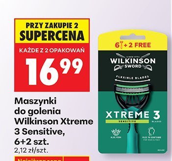 Maszynki do golenia Wilkinson Xtreme 3 Sensitive, 6+2 szt. promocja w Biedronka
