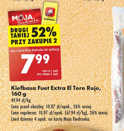 Kiełbasa fuet El toro rojo promocja