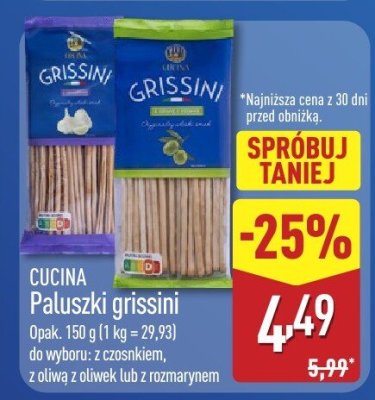 Paluszki grissini z rozmarynem promocja w Aldi