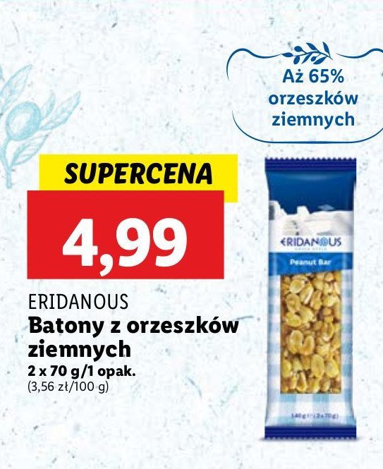 Batony z orzeszków ziemnych Eridanous promocja