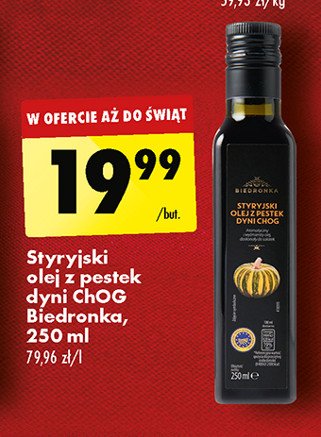 Olej z pestek dyni Biedronka promocja w Biedronka