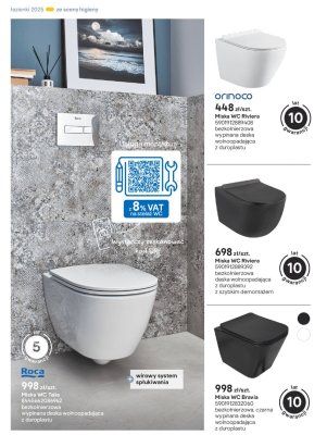 Miska WC Bravia bezkołnierzowa czarna wypinana deska wolnoopadająca z duroplastu promocja w Castorama