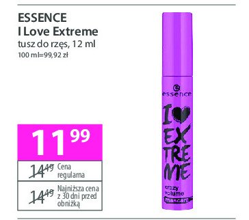 Tusz do rzęs crazy volume Essence i love extreme promocja