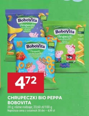 Chrupeczki bio Peppa BoboVita różne rodzaje promocja w Stokrotka