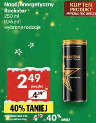 Napój energetyczny Rockstar promocja w Delikatesy Centrum