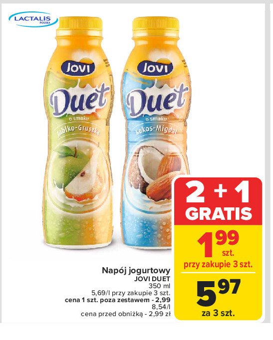 Jogurt kokos-migdał Jovi duet promocja w Carrefour Market