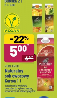 Sok grejpfrutowy Pure fruit promocja