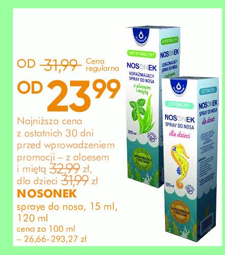 Spray do nosa z aloesem i miętą NOSONEK promocja