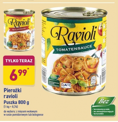 Ravioli w sosie pomidorowym promocja