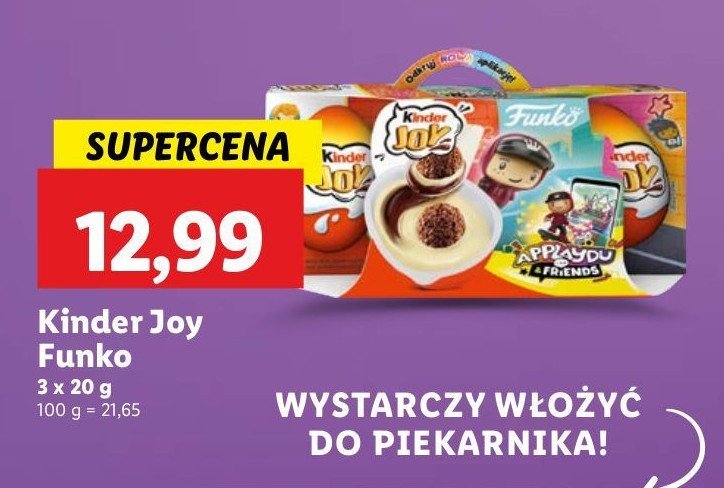Jajko z niespodzianką funco Kinder joy promocja w Lidl