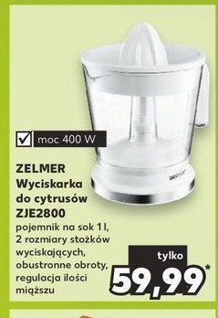 Wyciskarka zje2800 Zelmer promocja