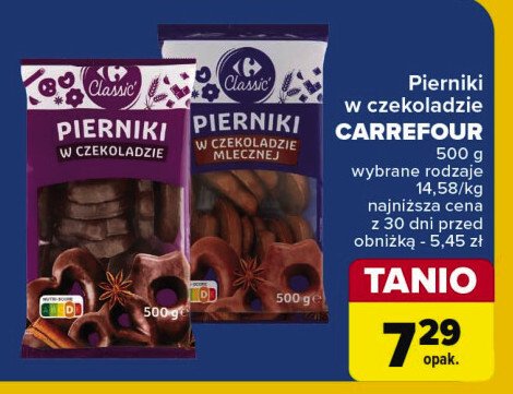 Pierniki w czekoladzie mlecznej Carrefour classic promocja