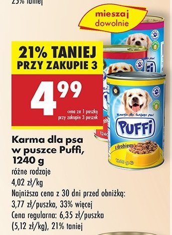 Karma dla psa z drobiem Puffi promocja
