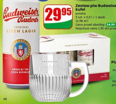 Zestaw piw Budvar + kufel  promocja w Dino