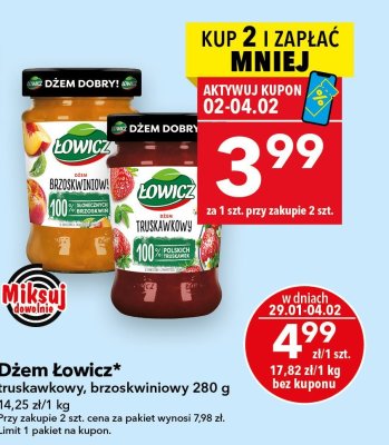 Dżem Łowicz brzoskwiniowy 280g promocja w LEWIATAN