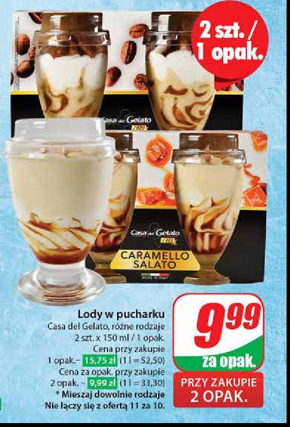 Lody caffe CASA DEL GELATO promocja