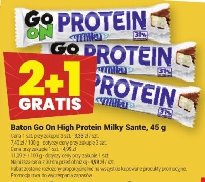 Baton Go On High Protein Milky Sante, 45 g promocja w Twój Market