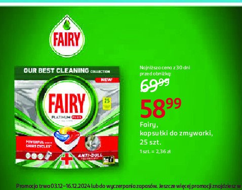 Tabletki do zmywarek Fairy platinum plus promocja w Rossmann