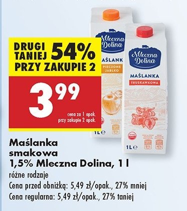 Maślanka pieczone jabłko Mleczna dolina promocja w Biedronka