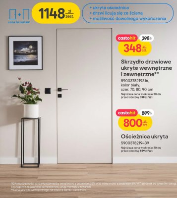 Skrzydło drzwiowe ukryte wewnętrzne i zewnętrzne zestaw promocja w Castorama