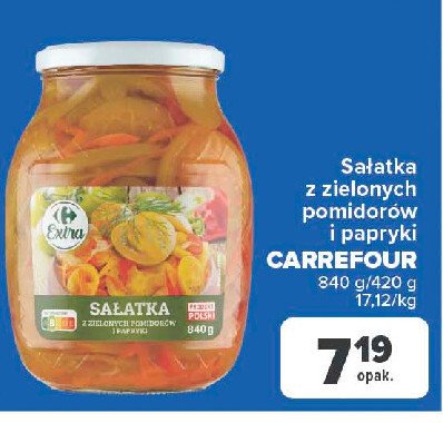 Sałatka z zielonych pomidorów i papryki Carrefour extra promocja