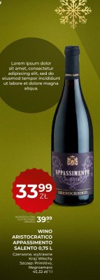 Wino Aristocratico Appassimento Salento 0,75 l promocja w Duży Ben