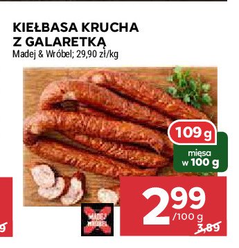 Kiełbasa krucha z galaretką Madej & wróbel promocja