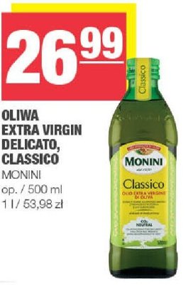 Oliwa Extra Virgin Delicato, Classico MONINI promocja w SPAR