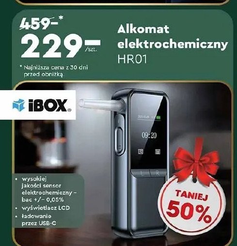 Alkomat elektrochemiczny hr01 IBOX promocja w Biedronka