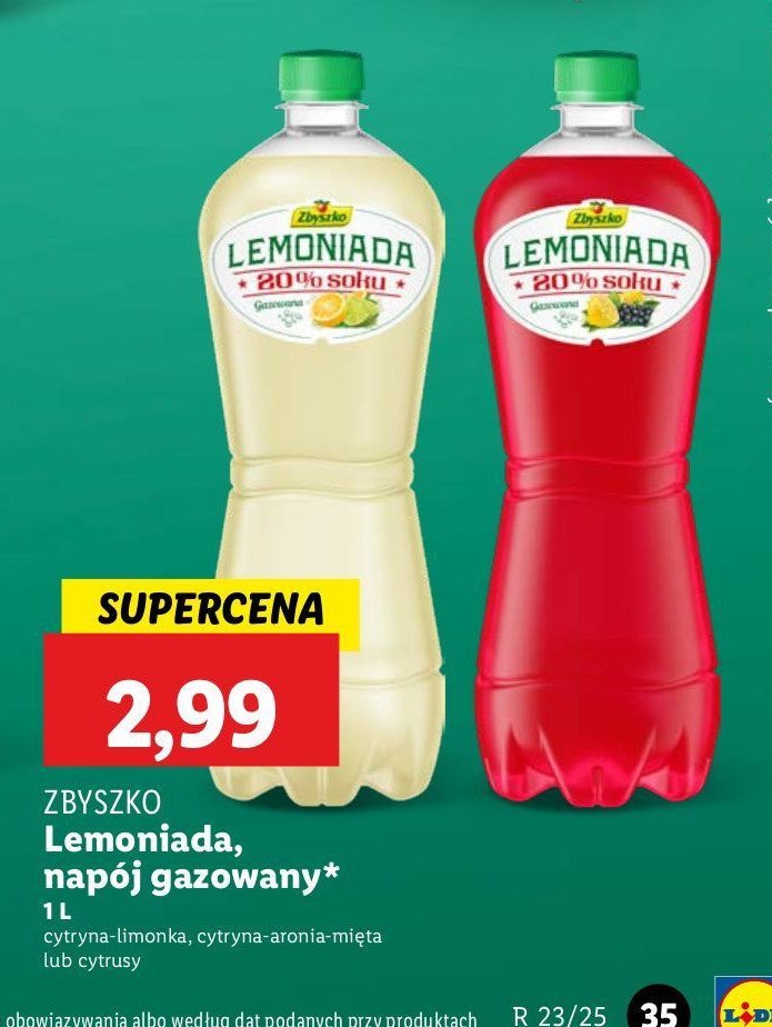 Lemoniada cytrusowa ZBYSZKO LEMONIADA Zbyszko (napoje) promocja w Lidl