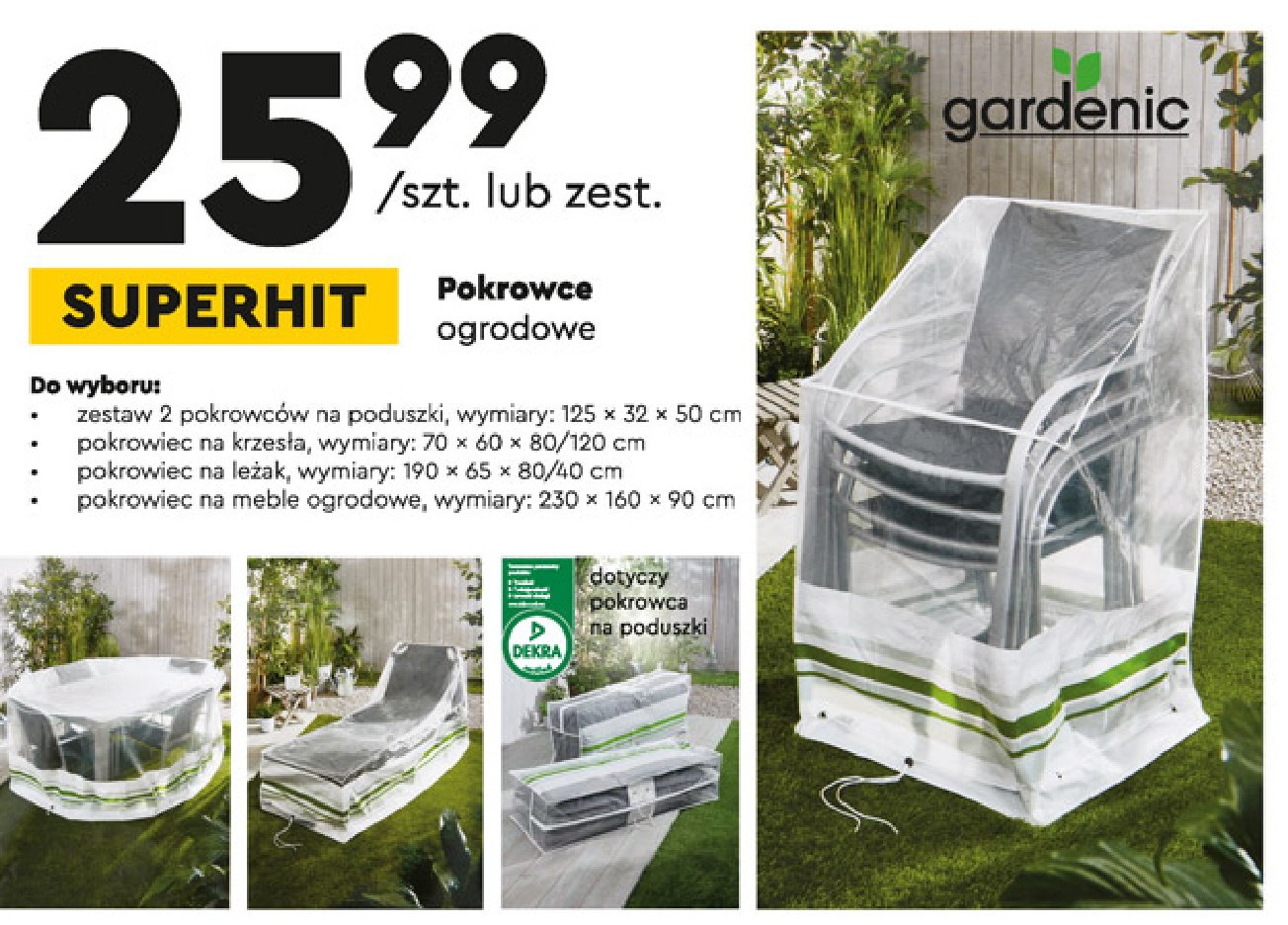 Pokrowce na poduszki 125 x 32 x 50 cm Gardenic yard promocja