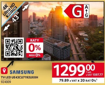 Telewizor Samsung UE43CU7192UXXH promocja w Selgros
