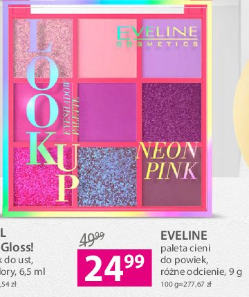 Paleta cieni neon pink Eveline look up promocje